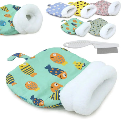 Self Warming Cat Bed, Soft Plush Cat Winter Sleeping Bag, Cat Sleeping Bag for Indoor Cats, Cute Pet Small Puppy Cat Nest Bed