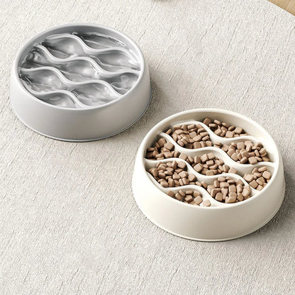 Cat Bowls & Food Dishes - Anti-Splash Pet Feeding Set, Slow Feeder Bowl to Prevent Choking, Ideal for Cats to Eat Slowly