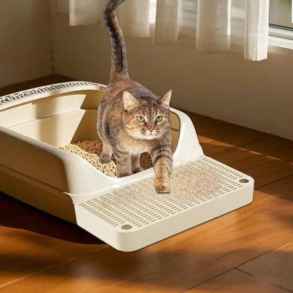 Waterproof Home Kitten Toilet Ramp Pedal with Filter Function Reusable Easy Cleaning Keeps Room Tidy Compact for Home Litter Box