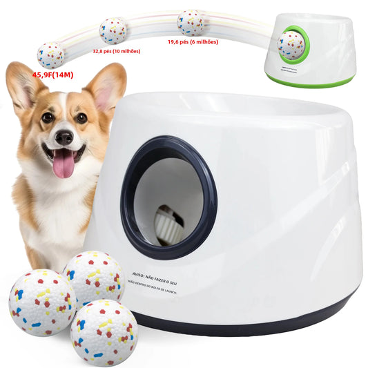 Automatic Dog Ball Launcher Dog Fetch Machine for Small to Medium Sized Dogs,3 Launch Distances, Ball Launcher for Dog Toys