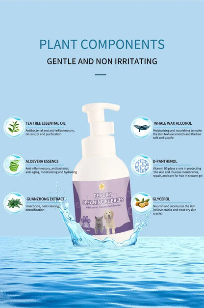 Cross-Border Hot Selling Pet Foam Bath 500ml 300ml No Rinse Cat Dog Shampoo Home Supplies Dog Bathing Shampoo And Hair Condition