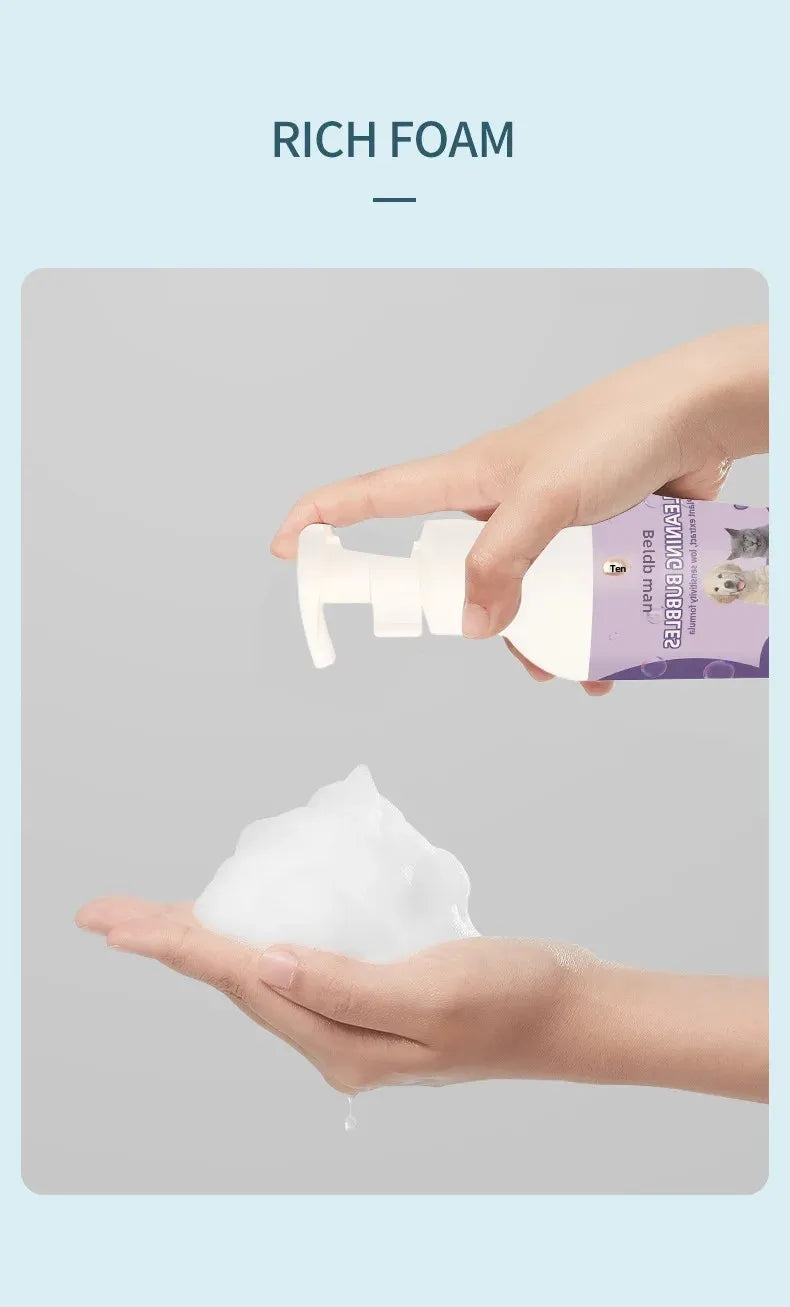 Cross-Border Hot Selling Pet Foam Bath 500ml 300ml No Rinse Cat Dog Shampoo Home Supplies Dog Bathing Shampoo And Hair Condition