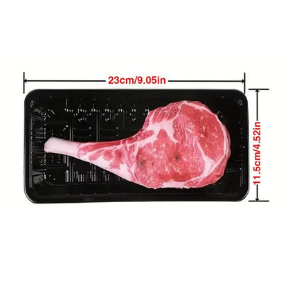 Interactive Stuffed Dog Chew Toy for Small and Medium Dogs Squeak Toy Realistic Steak Shape to Reduce Boring & Anxiety