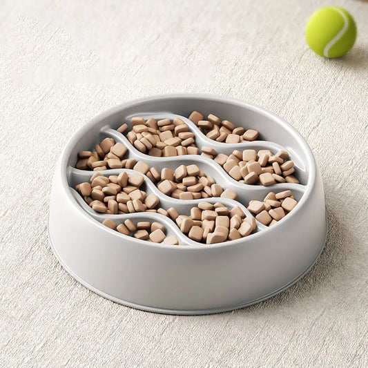 Cat Bowls & Food Dishes - Anti-Splash Pet Feeding Set, Slow Feeder Bowl to Prevent Choking, Ideal for Cats to Eat Slowly