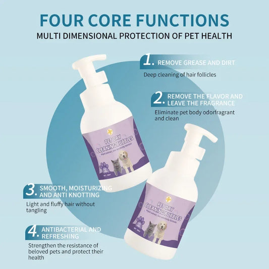 Cross-Border Hot Selling Pet Foam Bath 500ml 300ml No Rinse Cat Dog Shampoo Home Supplies Dog Bathing Shampoo And Hair Condition