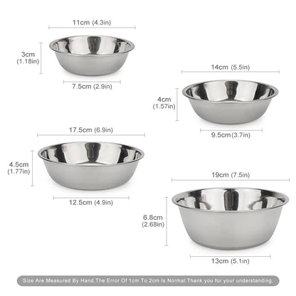 Dog Bowl Stainless Steel Pet Feeding Bowl Cat Food Drinking Feeder Bowl Durable Cheap For Small Medium Big Dogs