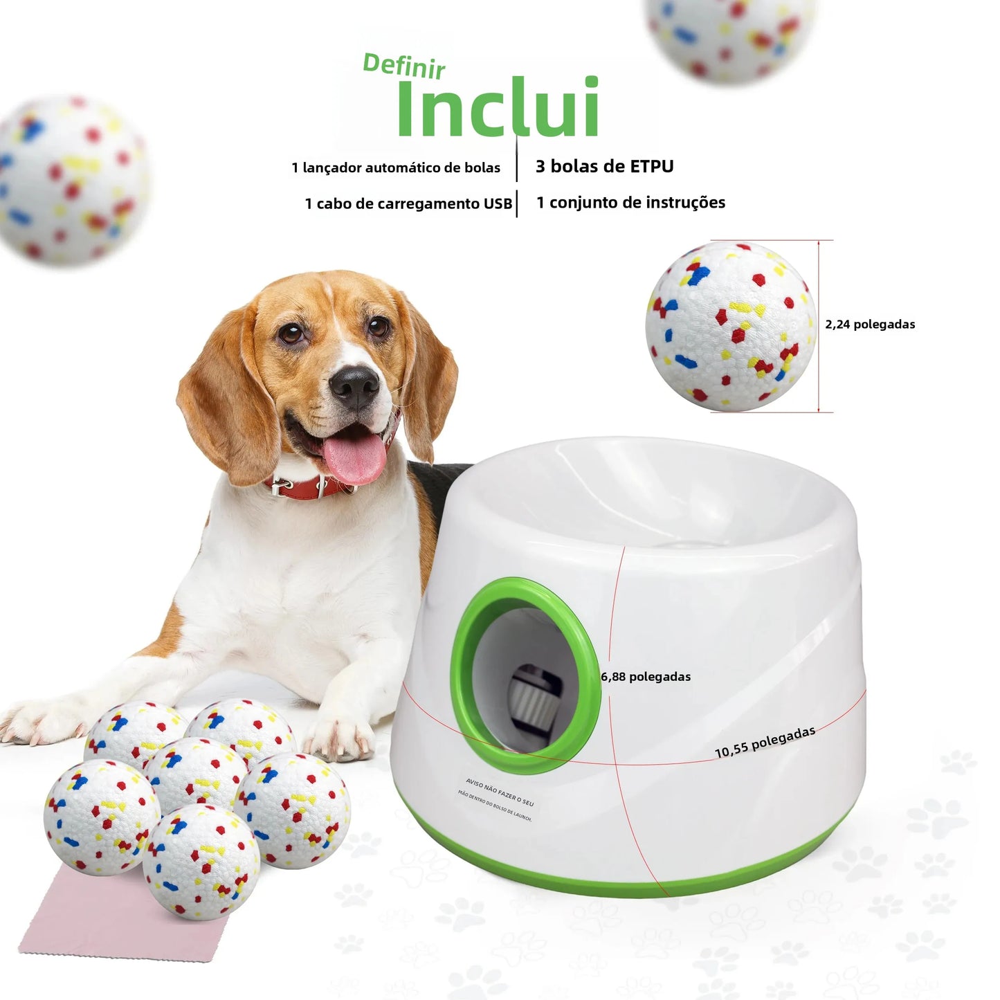 Automatic Dog Ball Launcher Dog Fetch Machine for Small to Medium Sized Dogs,3 Launch Distances, Ball Launcher for Dog Toys